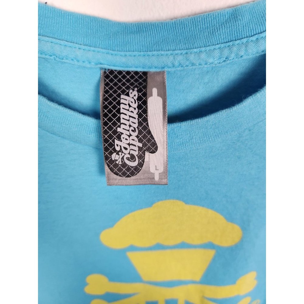 Johnny Cupcakes Youth Sz. L Blue & Yellow Graphic T Shirt - Picture 2 of 5